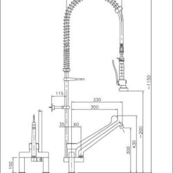 Vodovodní baterie CS 7212 sprcha loketní ovládáná