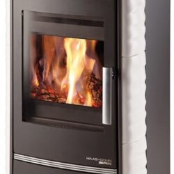 Kachlová krbová kamna ALYTUS, černá / bílá