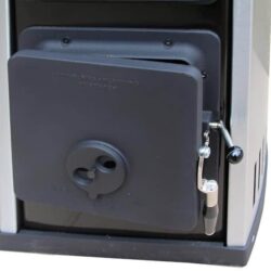 Krbová kamna, Milano II B černá, nerez-inox