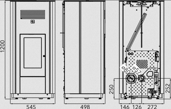 Kamna na pelety HSP 6 s výměníkem, antracit/černá vč. WLAN