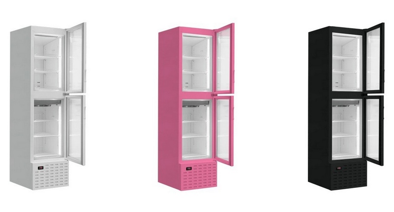 Chladnička / mraznička skleněnými dvířky DUO VDTT