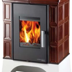 Kachlová kamna EBOLI AL II s výměníkem, smyčka  hnědá