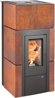 Peletová kamna HSP 6 RUEDA C PGI, kachle zrzavá patina vč. WLAN