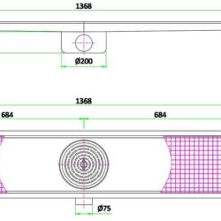 Podlahová kanálová mřížka CS1368