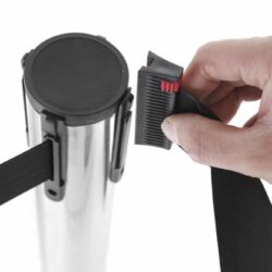 Bariérová lišta se stříbrnou páskou bez základny, HENDI, ø64x(H)935mm