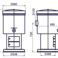 Thorma Unikot - hnědý - ohřívač vody na dřevo