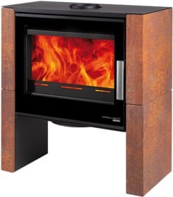 Kachlová krbová kamna DALE zrzavá patina