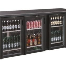 Chladící barový stůl CS 7450A 034 černý prosklený