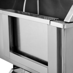 Profesionální nerezová vana na péči o psy s úložnou zásuvkou, vpravo