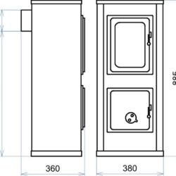 Krbová kamna, Verona b černý smalt