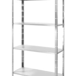 Skladový regál se 4 plnými policemi, HENDI, 100x40x180cm