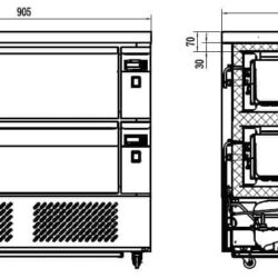 Chladící / mrazící podestavba CS2 4X 1/1GN 2 zásuvky