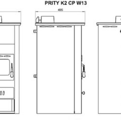 Krbová kamna s výměníkem PRITY K2 CP W13