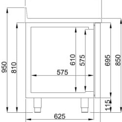 Chladící stůl CS700 s lemen 130cm Pro Energy Line