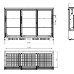 Pultová chladnička prosklená CS 7517A 3 posuvné