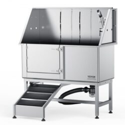 Nerezová vana na péči o psy s boxem na mýdlo