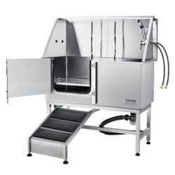 Nerezová vana na péči o psy s boxem na mýdlo