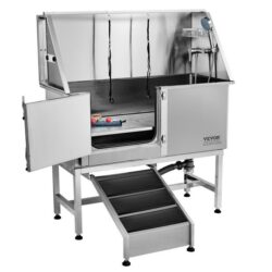 Nerezová vana na péči o psy s boxem na mýdlo