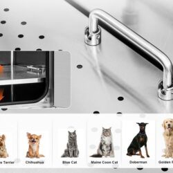 Nerezová vana na péči o psy s boxem na mýdlo