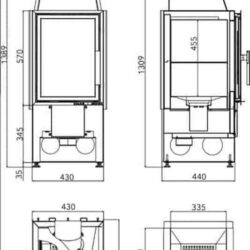 Krbová vložka MALVIK-IV, černá externí přívod vzduchu