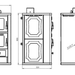 Krbová kamna s troubou a výměníkem PRITY FG W15