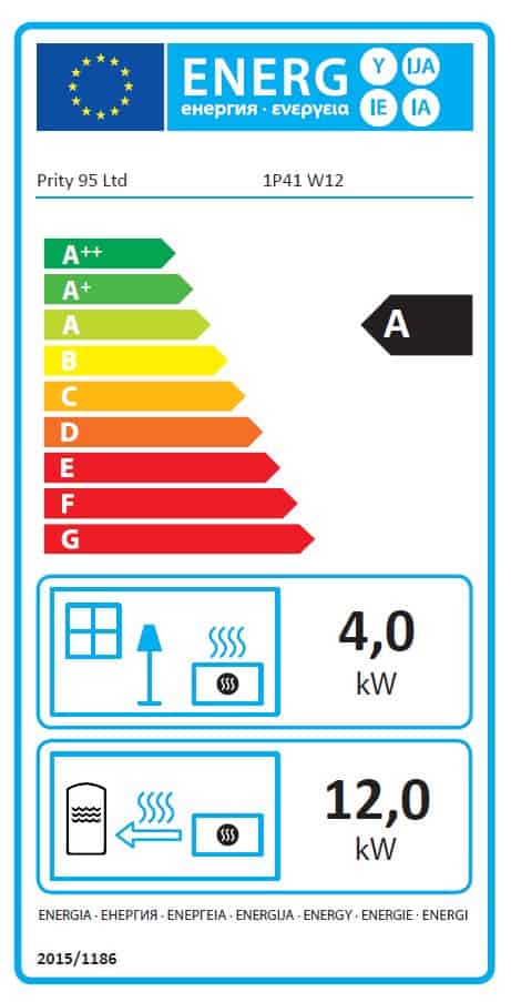 Sporák na tuhá paliva s teplovodním výměníkem PRITY W12 1P41, levá