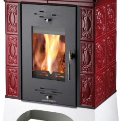 Kachlová krbová  kamna EMPOLI bordeaux