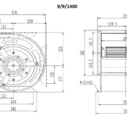 Ventilátro v boxu CS 7225A 9/9/1400