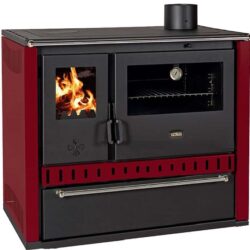 Sporák na tuhá paliva PRITY GT FI S DR, nerezová trouba, bordó