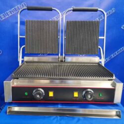 Dvojitý zapékací kontaktní gastro gril 3600W  vroubkovaný