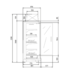 Plug-in přístěnná vitrína CPMG-20333-12M 239*89*125 křídlové dveře