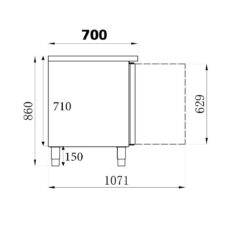 Chladící stůl CS700 136cm 2dveře +2/+8°C