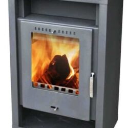 Hörby, šedý lak, dvouplášťová kamna