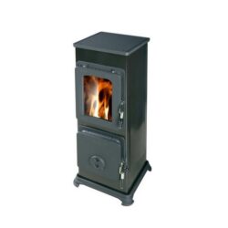 Bozen b - smaltovaná černá kamna se šamotovou vyzdívkou