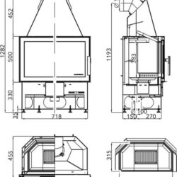 Krbová vložka JONAVA IV smalt.dvířka / exter. přívod vzduchu