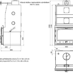 Krbová vložka s teplovodním výměníkem PRITY C W35